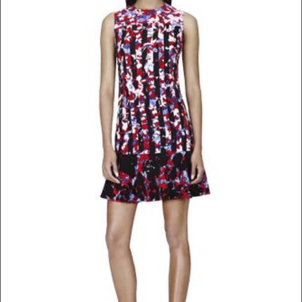 Peter Pilotto  Dress in Red Floral/Stripe Print